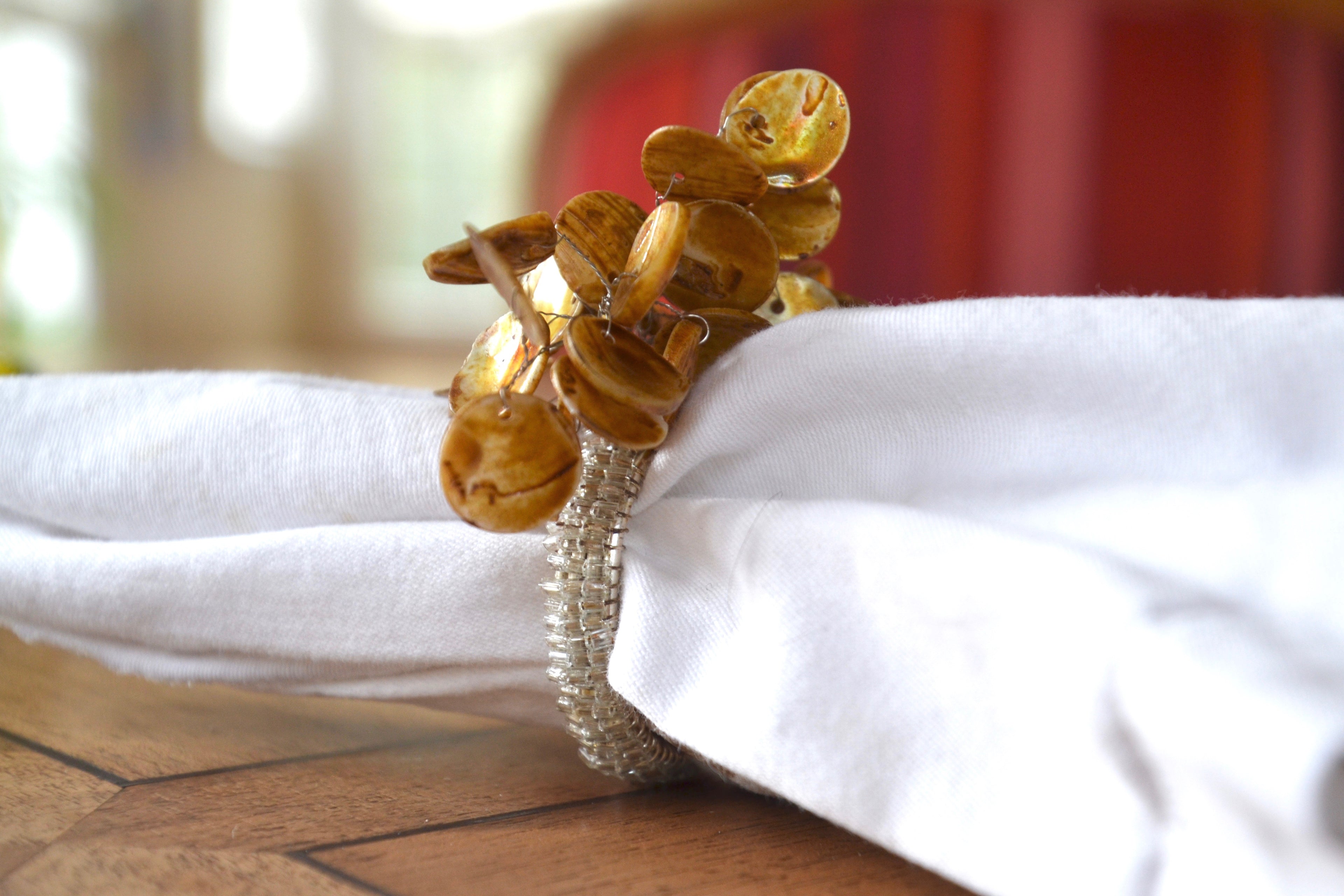 Polished Shell Napkin Ring Set