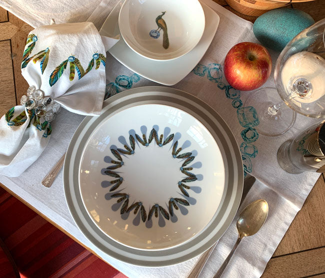 Plumes Soup/Pasta Bowl, Sapphire