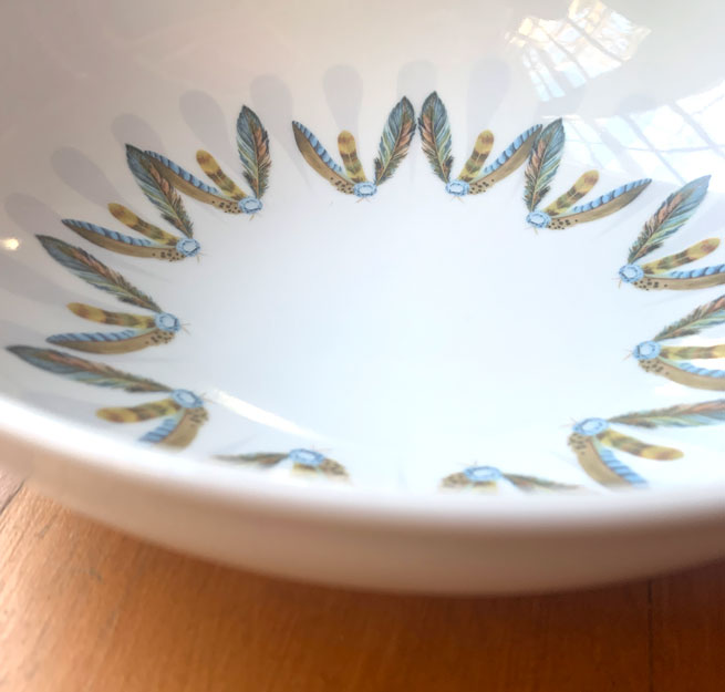 Plumes Serving Bowl, Sapphire