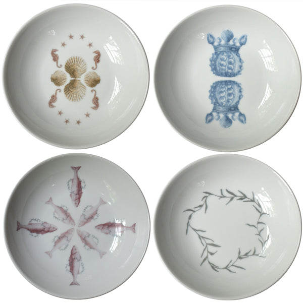 Sealife Small Porcelain Coupe Bowls