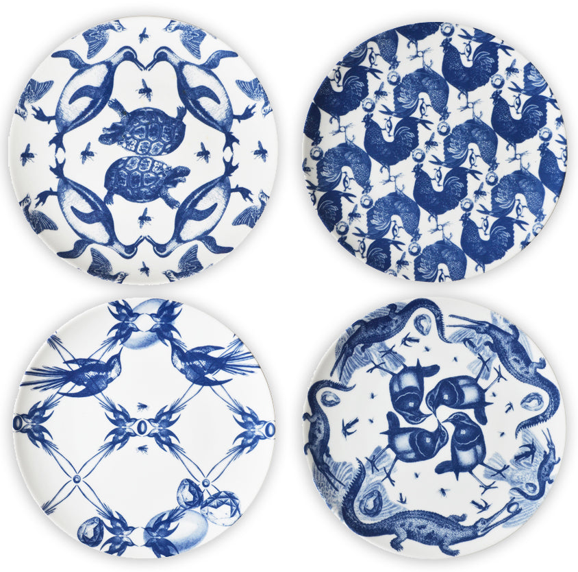 Birds and Bees Salad/Dessert Plate Set