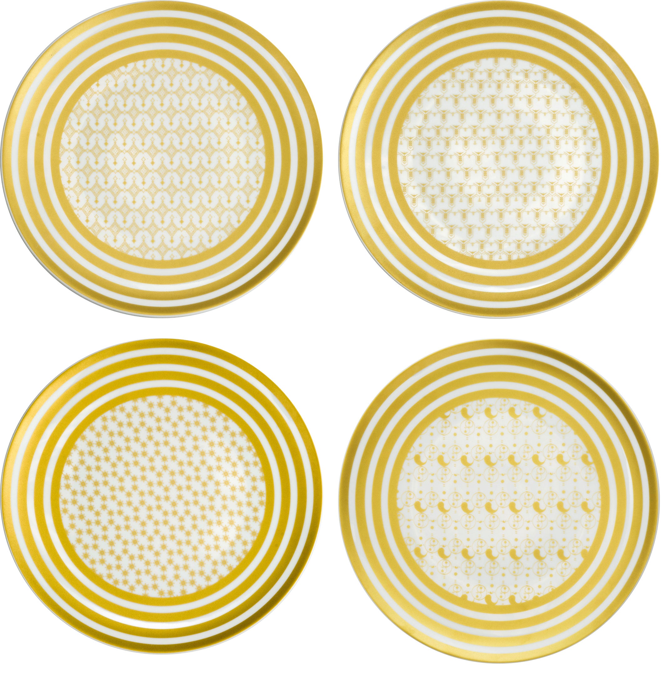 Persian Carpet Dinner Plates, Ensemble of 8