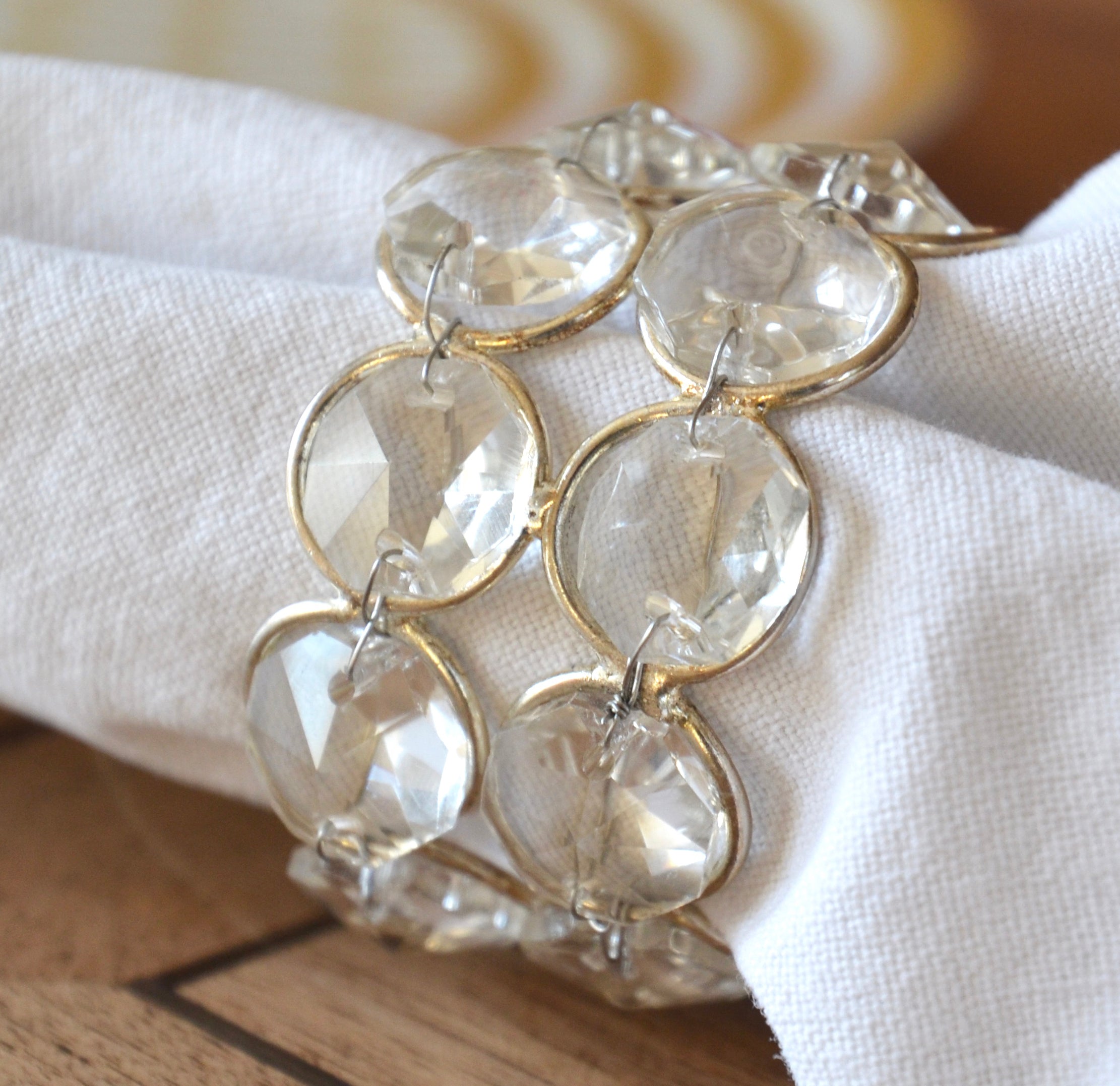 Crystal and Silver Napkin Ring Set