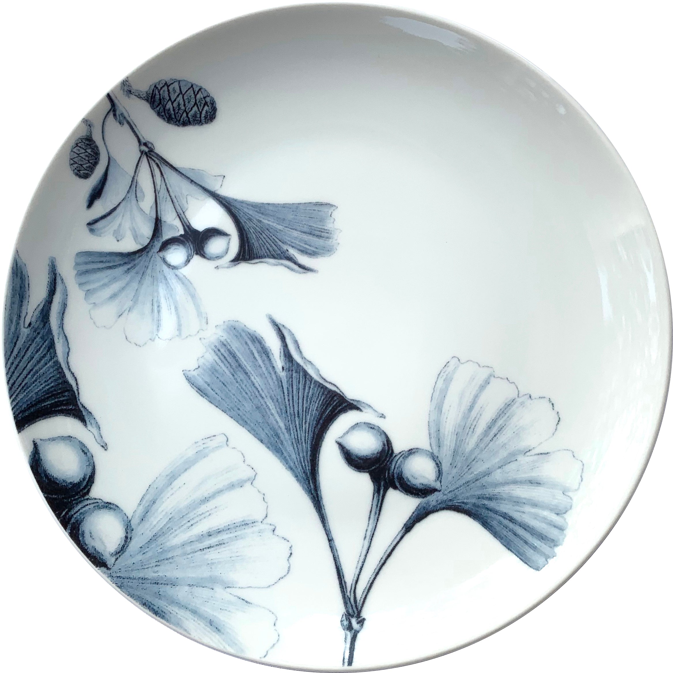 Gingko Leaves Salad/Dessert Plate, Cobalt