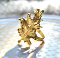 Golden Oak Leaf Napkin Ring Set