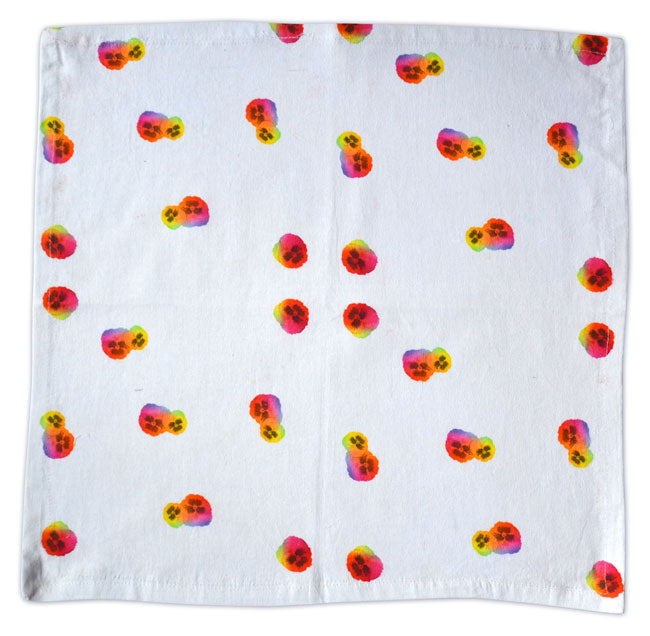 Rainbow Pansy Napkins, Ensemble of 8