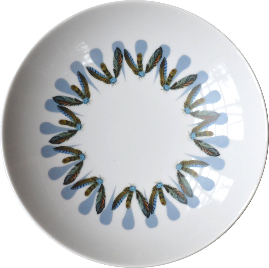 Plumes Serving Bowl, Sapphire