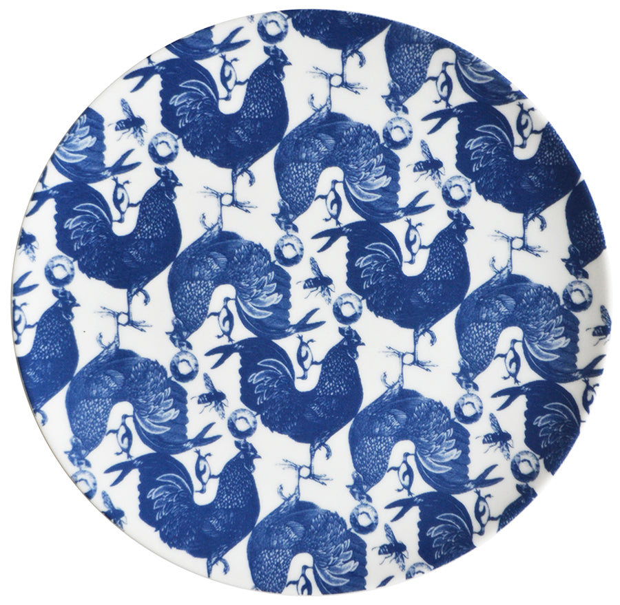 Birds and Bees Salad/Dessert Plate, Rooster
