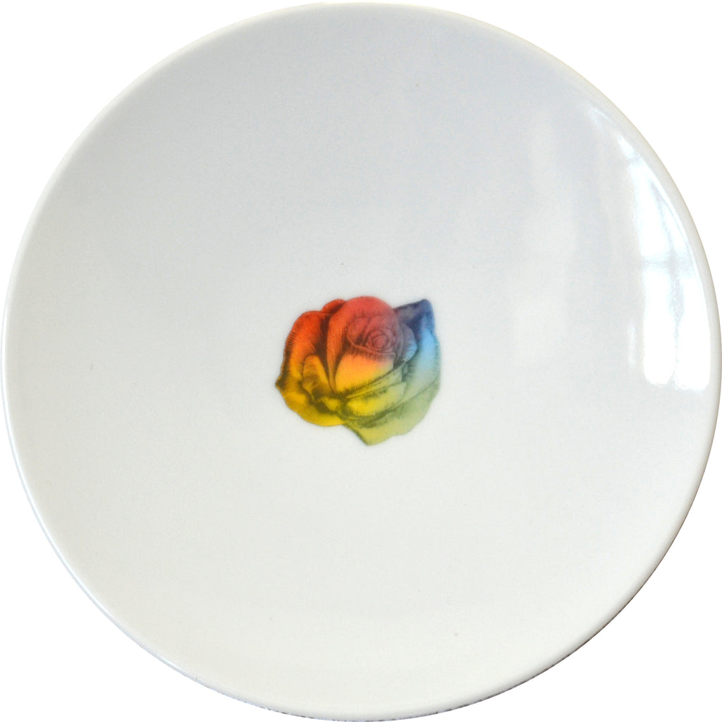Rainbow Floral Small Plate, Rose