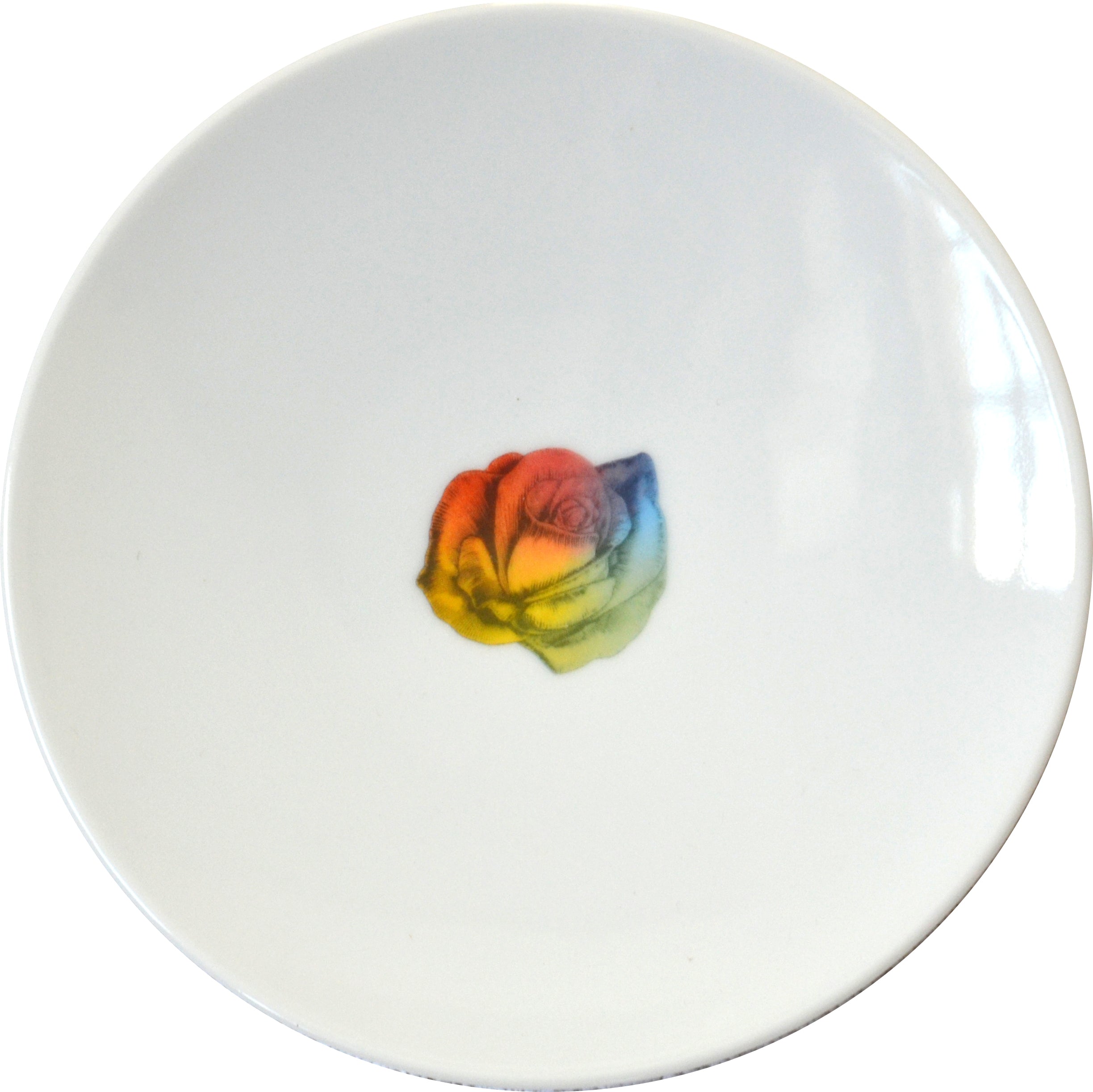 Rainbow Floral Small Plate, Rose