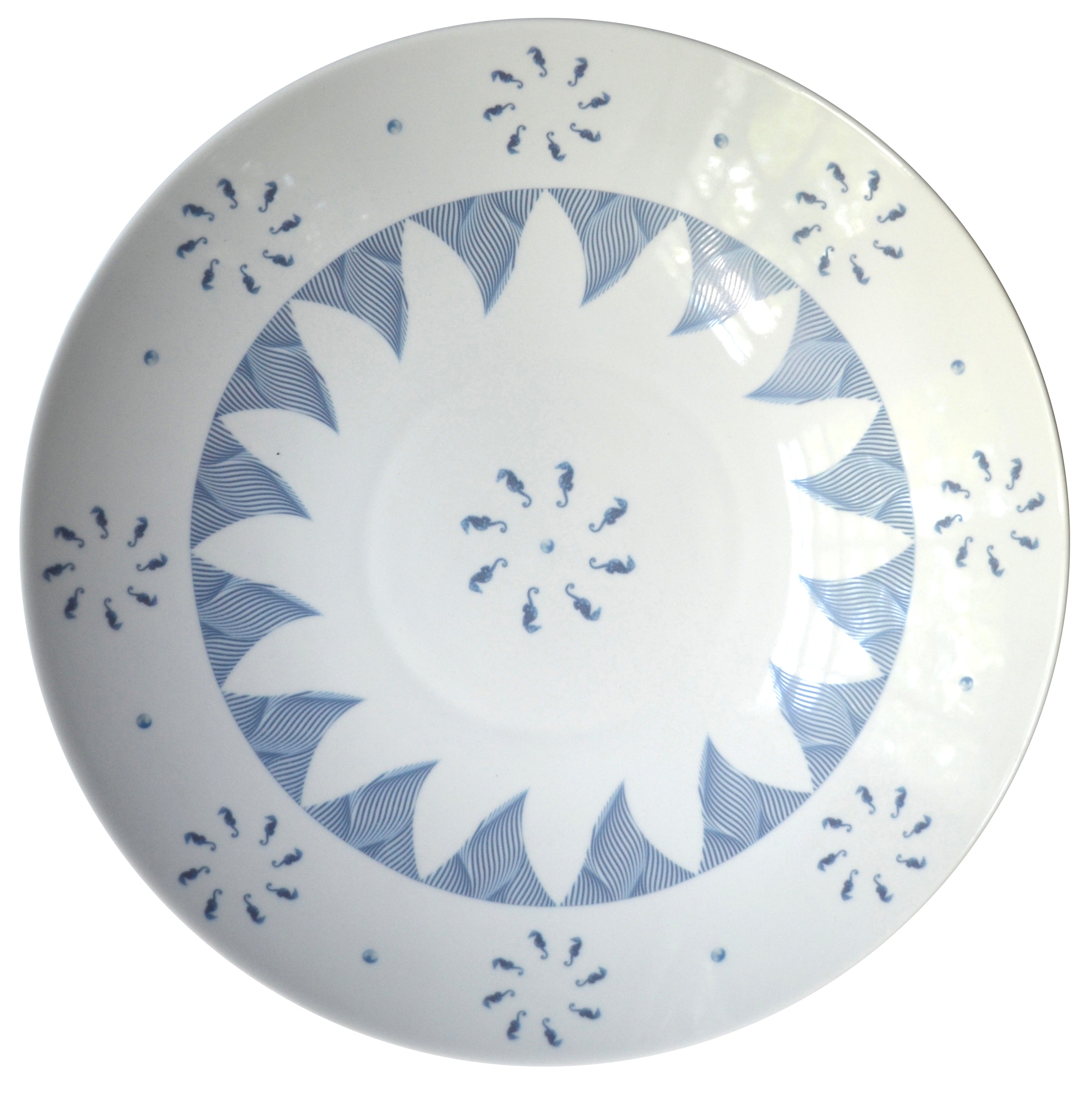 Sunburst Large Porcelain Coupe Serving Bowl
