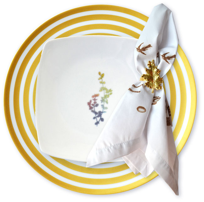 Rainbow Herbal Small Plate, Thyme